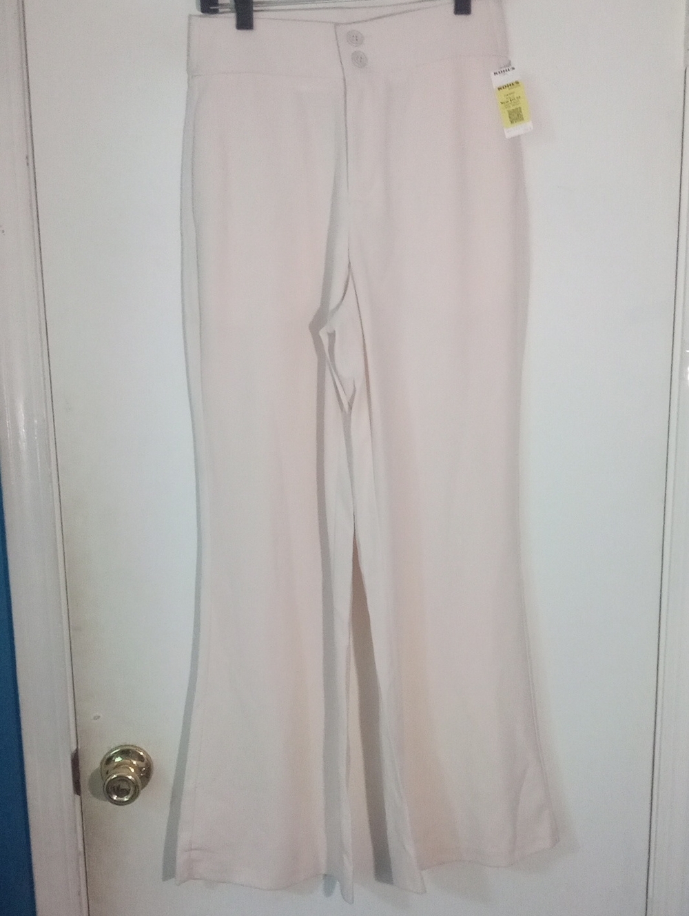 Women's High-Rise Wide-Leg Pants in Light Beige Medium NWT $40 Unbranded
